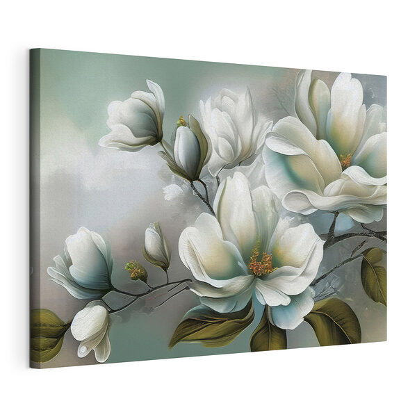Canvas Schilderijen Schilderij van witte bloemen