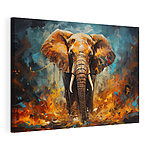 Canvas Schilderijen Een olifant met slagtanden en vuil