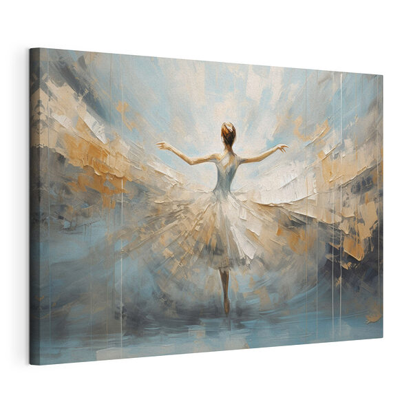 Schilderij van een vrouw in een witte jurk