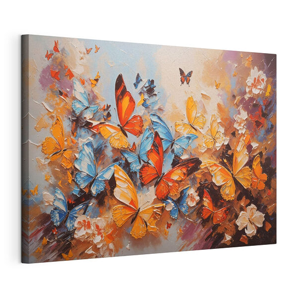 Canvas Schilderijen Schilderen van vlinders