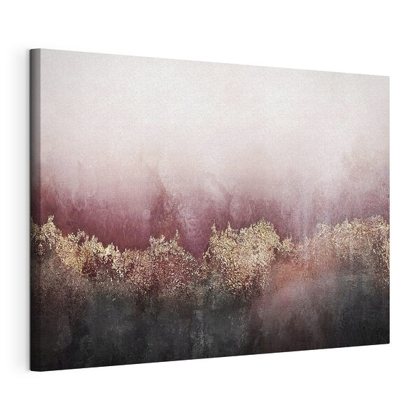 Abstract landschap met structuuraccenten Canvas Schilderijen Abstract landschap met structuuraccenten