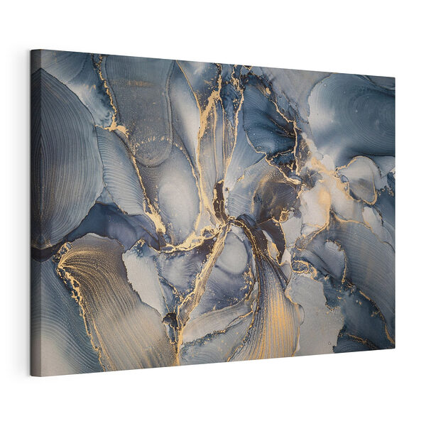 Blauw abstract marmeren textuurpatroon Canvas Schilderijen Blauw abstract marmeren textuurpatroon