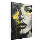 Canvas Schilderijen Schilderij van het gezicht van een vrouw
