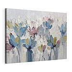 Canvas Schilderijen Schilderij van bloemen op een wit oppervlak