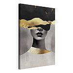Canvas Schilderijen Mysterieus silhouet met abstracte elementen