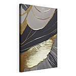 Canvas Schilderijen Abstracte zwarte en metallic patronen