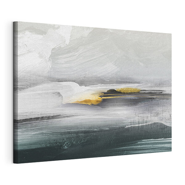 Canvas Schilderijen Abstract landschap met getextureerde penseelstreken