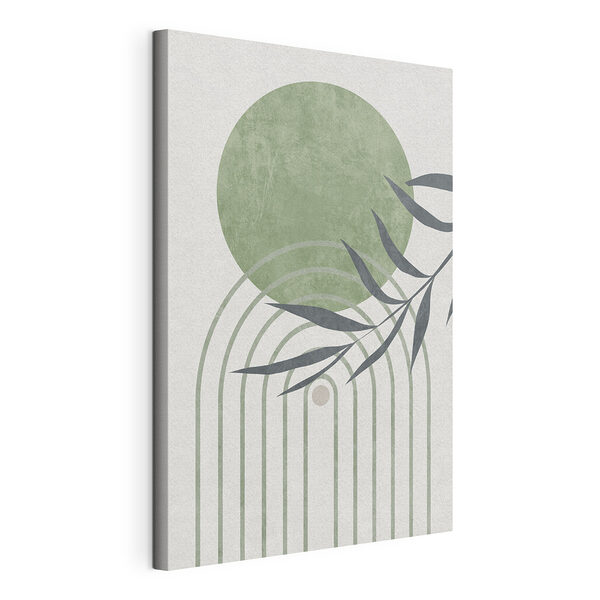Groen en wit gestreept behang Canvas Schilderijen Groen en wit gestreept behang
