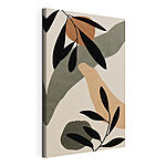 Canvas Schilderijen Zwart blad op witte achtergrond