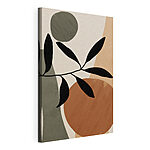 Canvas Schilderijen Abstracte bladeren en vormen, minimalistische stijl