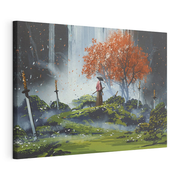 Hand die een zwaard vasthoudt Canvas Schilderijen Hand die een zwaard vasthoudt