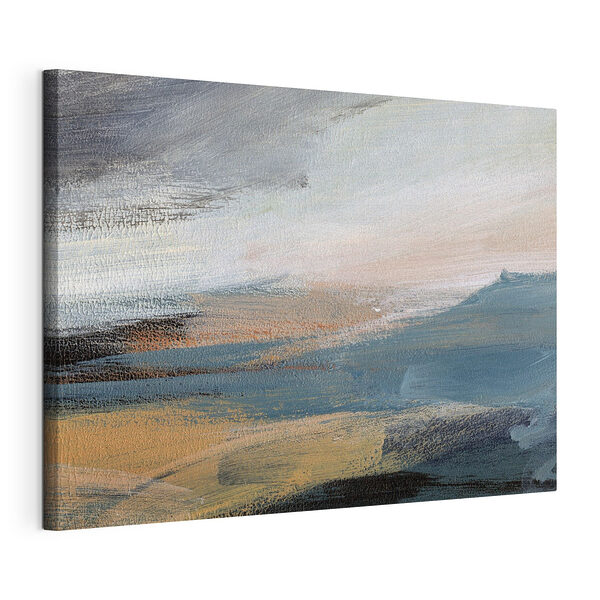 Abstract landschap met getextureerde penseelstreken Canvas Schilderijen Abstract landschap met getextureerde penseelstreken