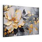 Canvas Schilderijen Florale elegantie met artistieke spetters
