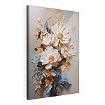 Canvas Schilderijen Bloemenkunst met textuur in neutrale tinten