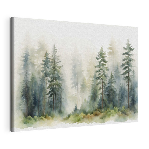 Aquarel van een bos Canvas Schilderijen Aquarel van een bos