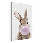 Canvas Schilderijen Bunny blaast een kauwgombubbel