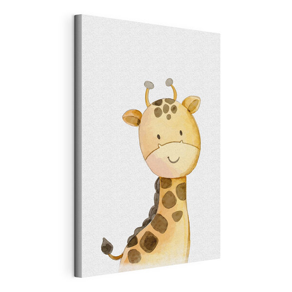 Canvas Schilderijen Cartoon giraffekop