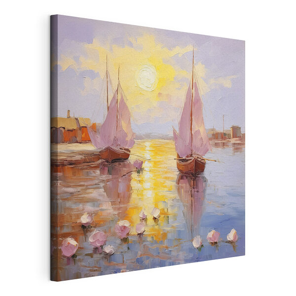 Schilderij van een zeilboot Canvas Schilderijen Schilderij van een zeilboot