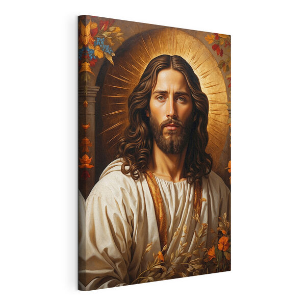 Heilig figuur met stralende halo aura Canvas Schilderijen Heilig figuur met stralende halo aura