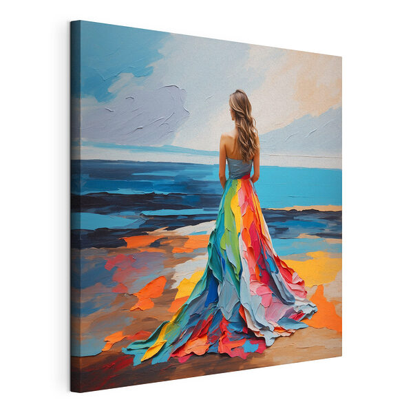 Vrouw in een jurk Canvas Schilderijen Vrouw in een jurk