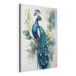 Canvas Schilderijen Aquarel van een pauw