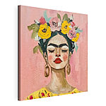 Canvas Schilderijen Schilderij van een vrouw met bloemen in haar haar