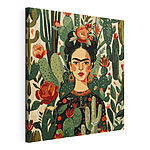 Canvas Schilderijen Bloemige vibes tussen stekelige cactussen