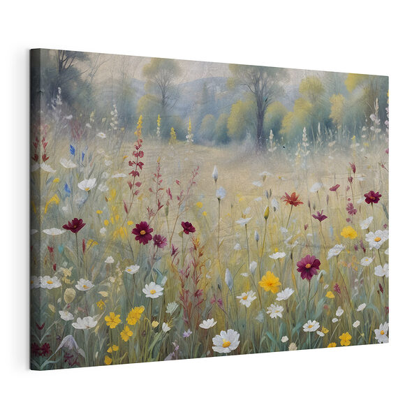 Zomerweide bloeit in levendige kleuren Canvas Schilderijen Zomerweide bloeit in levendige kleuren