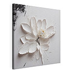 Canvas Schilderijen Elegante witte bloem met textuur