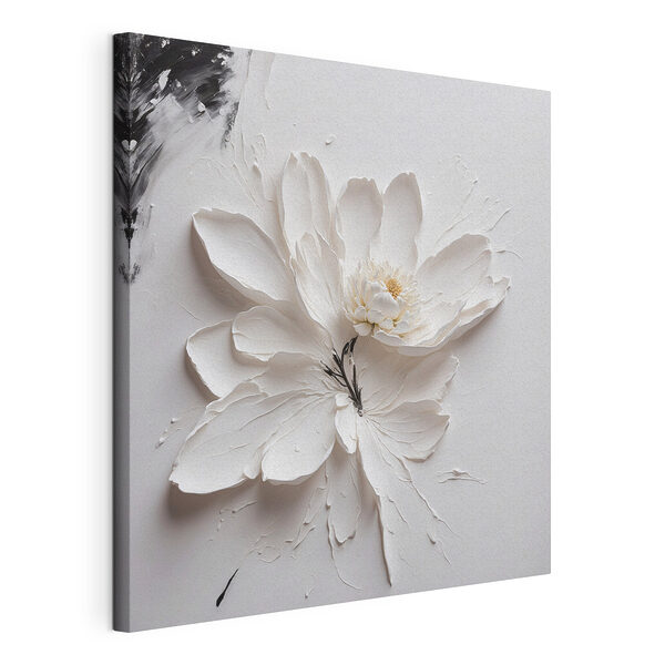 Canvas Schilderijen Elegante witte bloem met textuur