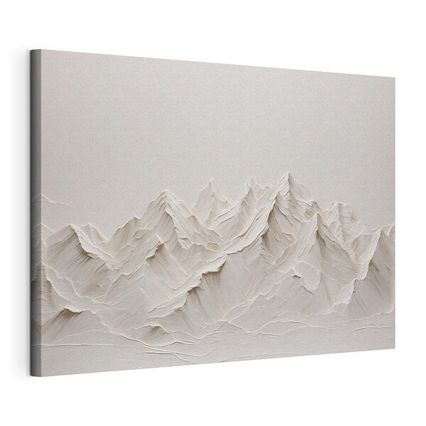 Canvas Schilderijen Wit reliëf van een berg