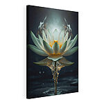 Canvas Schilderijen Stralende lotus die oprijst uit water