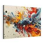 Canvas Schilderijen Witte bal met geel hart