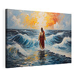 Canvas Schilderijen Schilderij van een man in het water