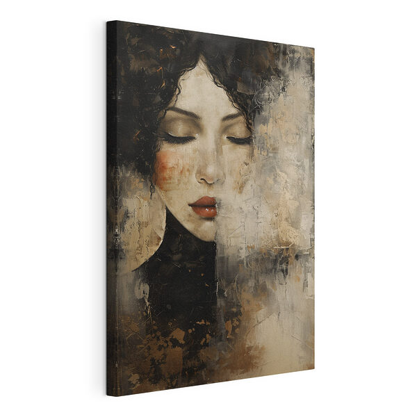 Schilderij van het gezicht van een vrouw Canvas Schilderijen Schilderij van het gezicht van een vrouw