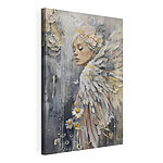 Canvas Schilderijen Engelenfiguur met gelaagde veren