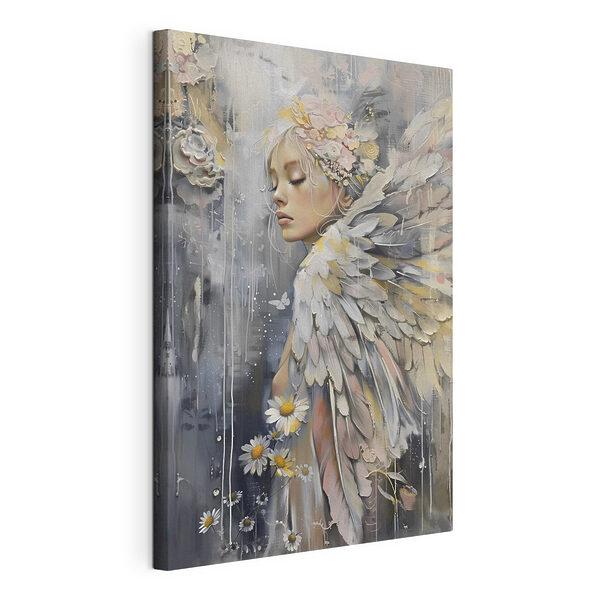 Engelenfiguur met gelaagde veren Canvas Schilderijen Engelenfiguur met gelaagde veren
