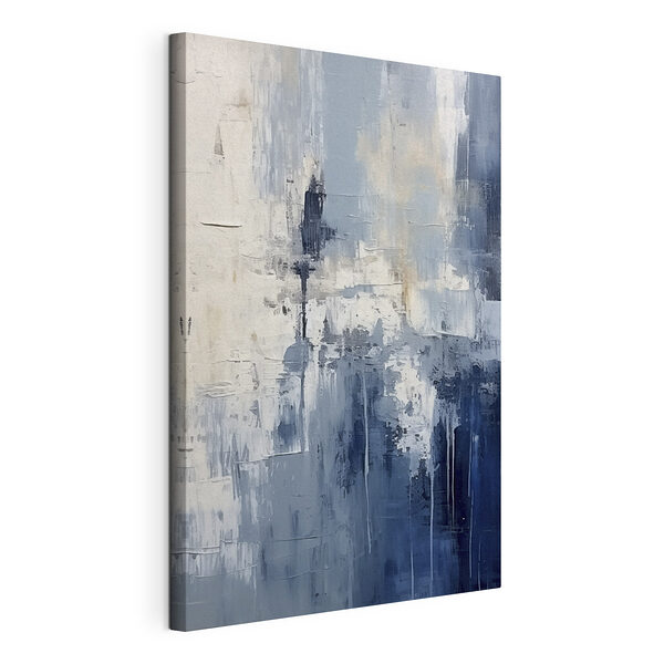 Canvas Schilderijen Koele tinten in abstracte harmonie