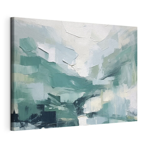 Abstract landschap in zachte groene tinten Canvas Schilderijen Abstract landschap in zachte groene tinten