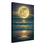 Canvas Schilderijen Maan boven water bij nacht