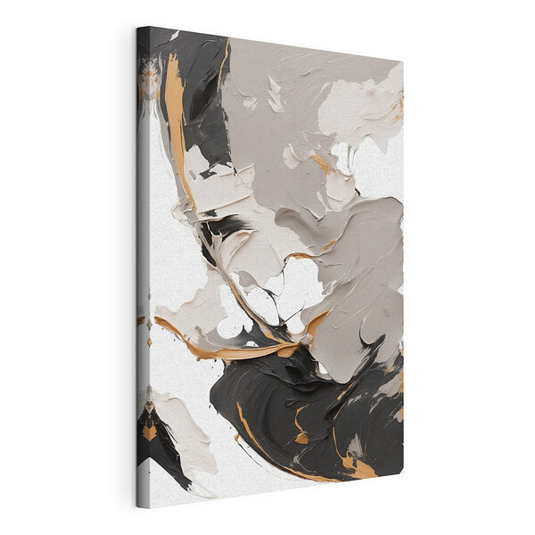 Abstracte wervelingen in neutrale tinten Canvas Schilderijen Abstracte wervelingen in neutrale tinten
