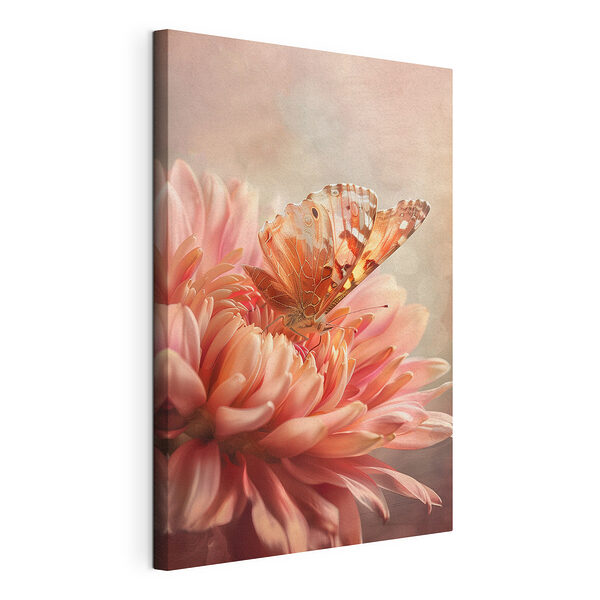 Vlinder op een bloem Canvas Schilderijen Vlinder op een bloem