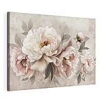 Canvas Schilderijen Groep bloemen op witte achtergrond