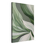 Canvas Schilderijen Elegante wervelingen van groen en wit