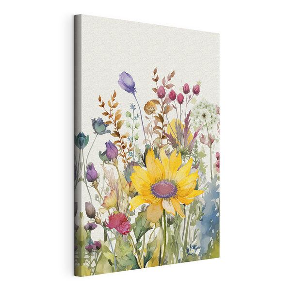 Canvas Schilderijen Aquarel van bloemen