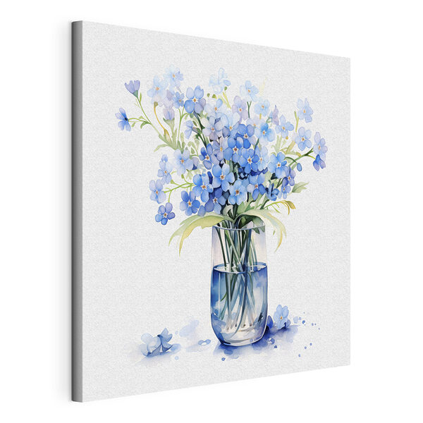 Aquarel van een vaas met bloemen Canvas Schilderijen Aquarel van een vaas met bloemen