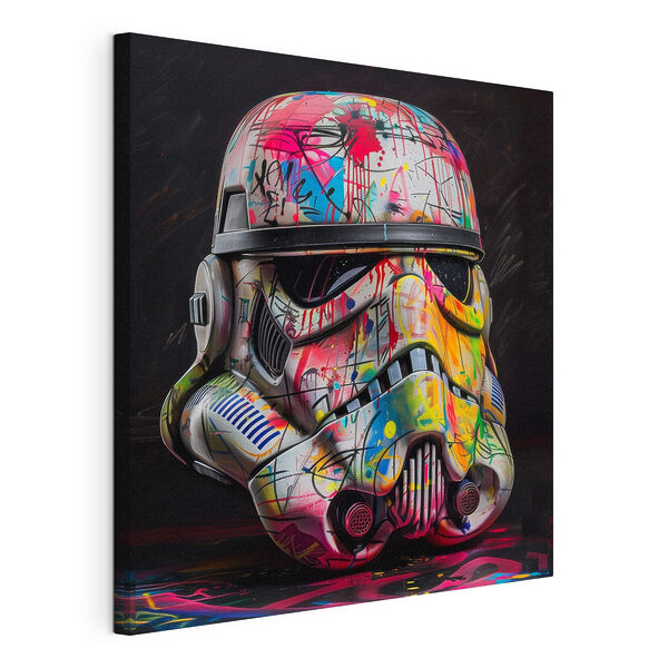 Kleurrijke stormtrooper helm Canvas Schilderijen Kleurrijke stormtrooper helm