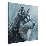 Canvas Schilderijen Hond in de sneeuw