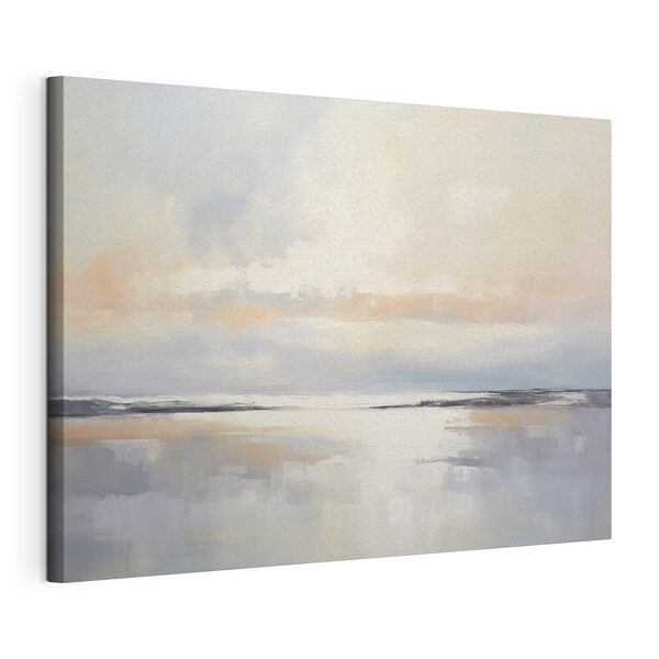 Canvas Schilderijen Kalm waterlichaam met wolken in de lucht
