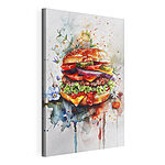 Canvas Schilderijen Aquarel van een hamburger